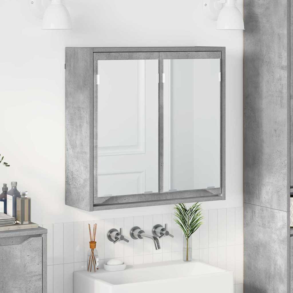 Mobiletto per specchio da bagno Grigio cemento 60 x 20 x 60 cm