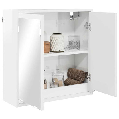 Mobiletto per specchio da bagno Bianco Lucido 60 x 20 x 60 cm
