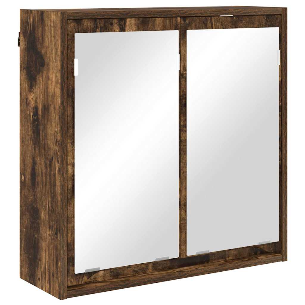 Mobiletto per specchio da bagno Rovere fumé 60 x 20 x 60 cm