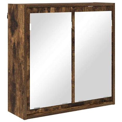Mobiletto per specchio da bagno Rovere fumé 60 x 20 x 60 cm