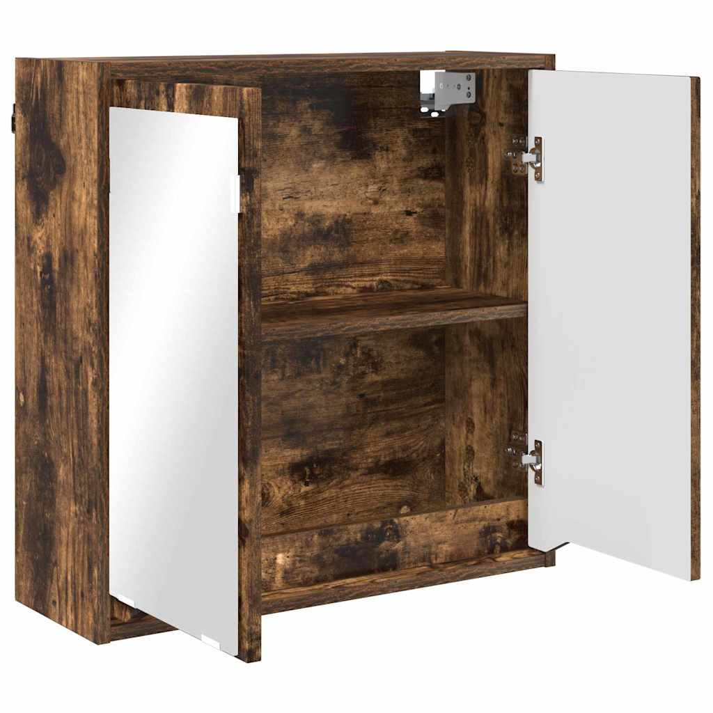 Mobiletto per specchio da bagno Rovere fumé 60 x 20 x 60 cm
