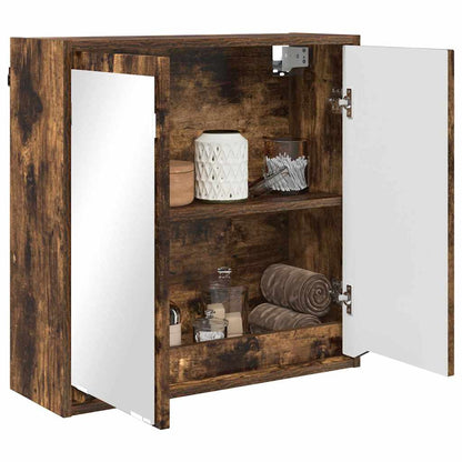 Mobiletto per specchio da bagno Rovere fumé 60 x 20 x 60 cm