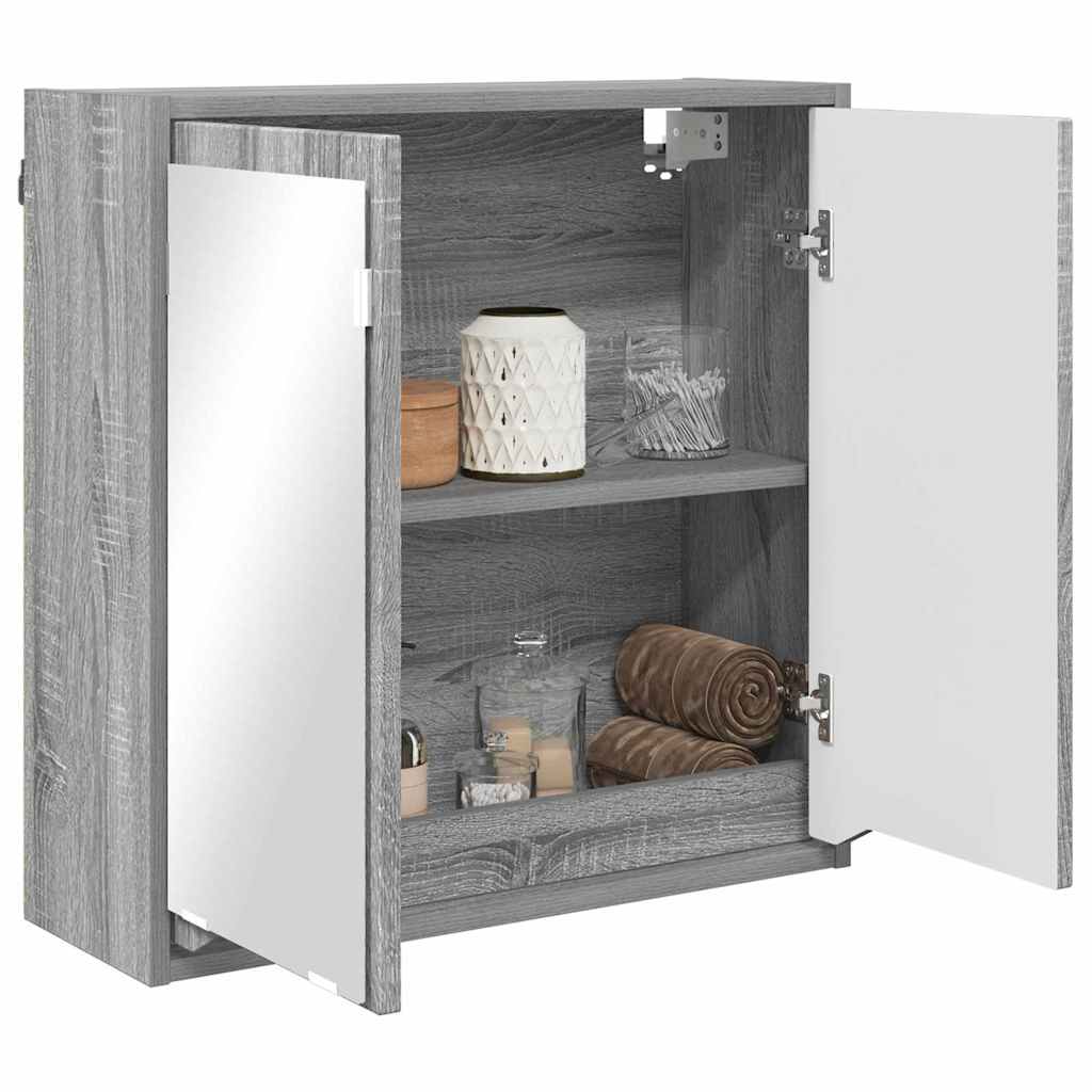 Mobiletto per specchio da bagno Grigio Sonoma 60 x 20 x 60 cm