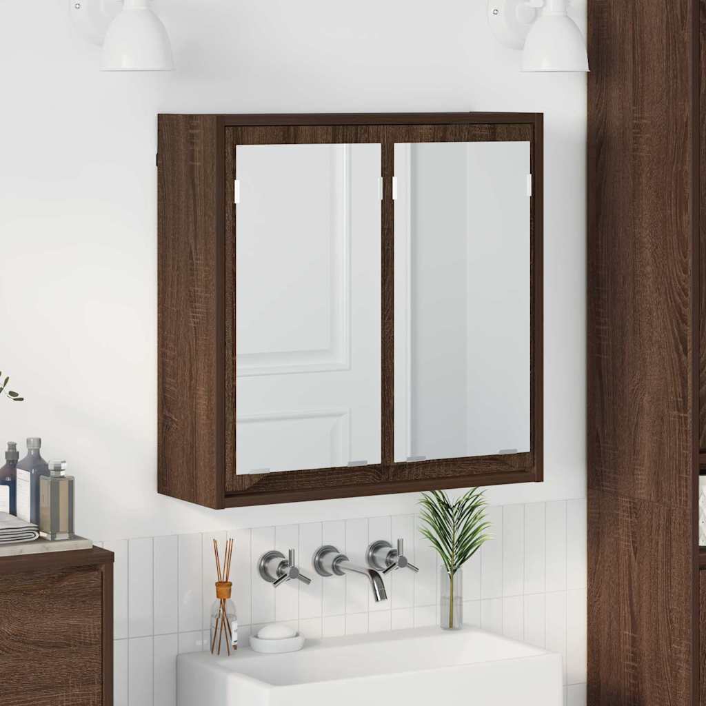 Mobiletto per specchio da bagno Rovere Marrone 60 x 20 x 60 cm