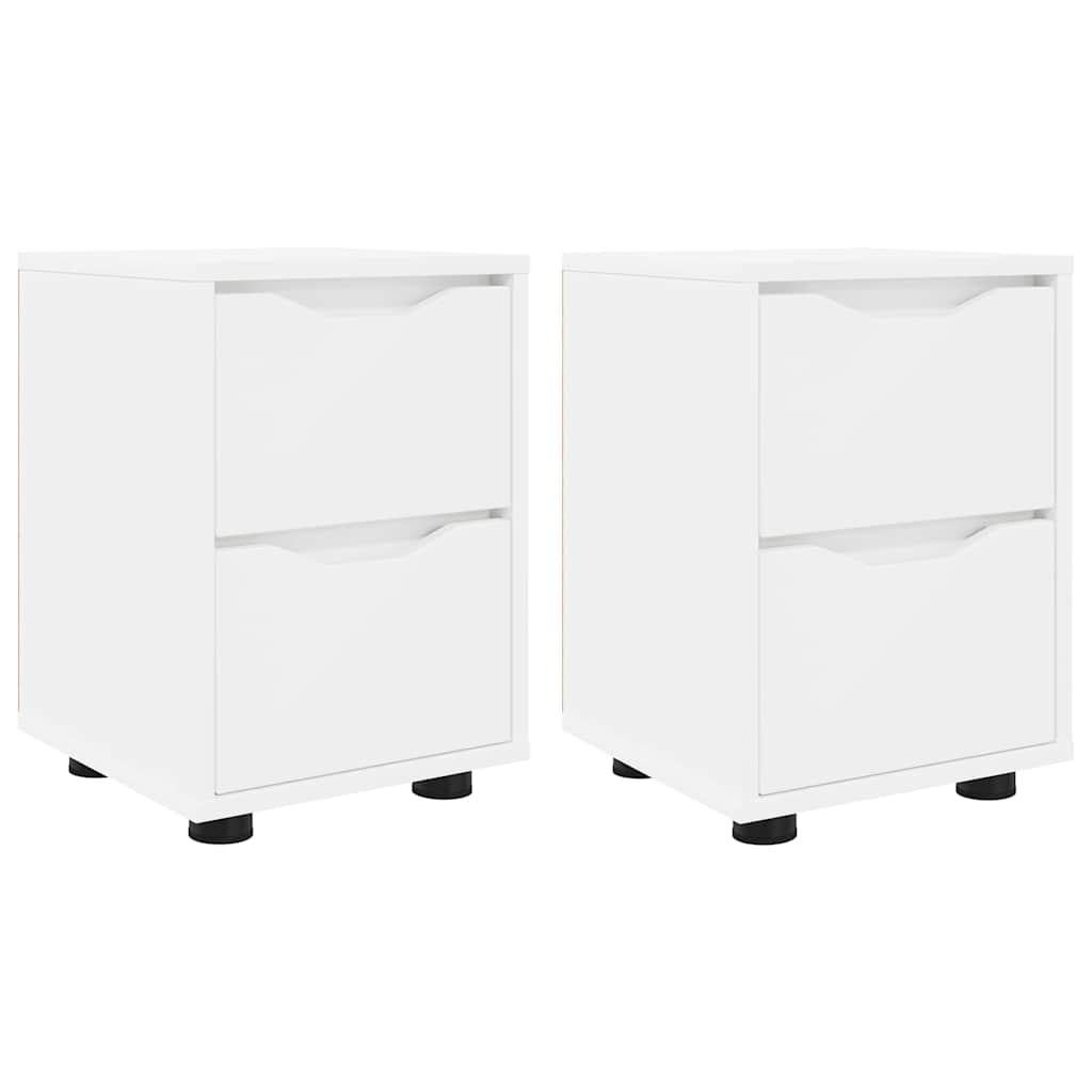 Comodini 2 pcs Bianco 30,5 x 30 x 43 cm Legno multistrato