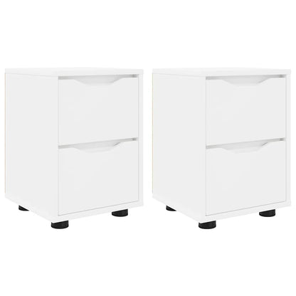 Comodini 2 pcs Bianco 30,5 x 30 x 43 cm Legno multistrato