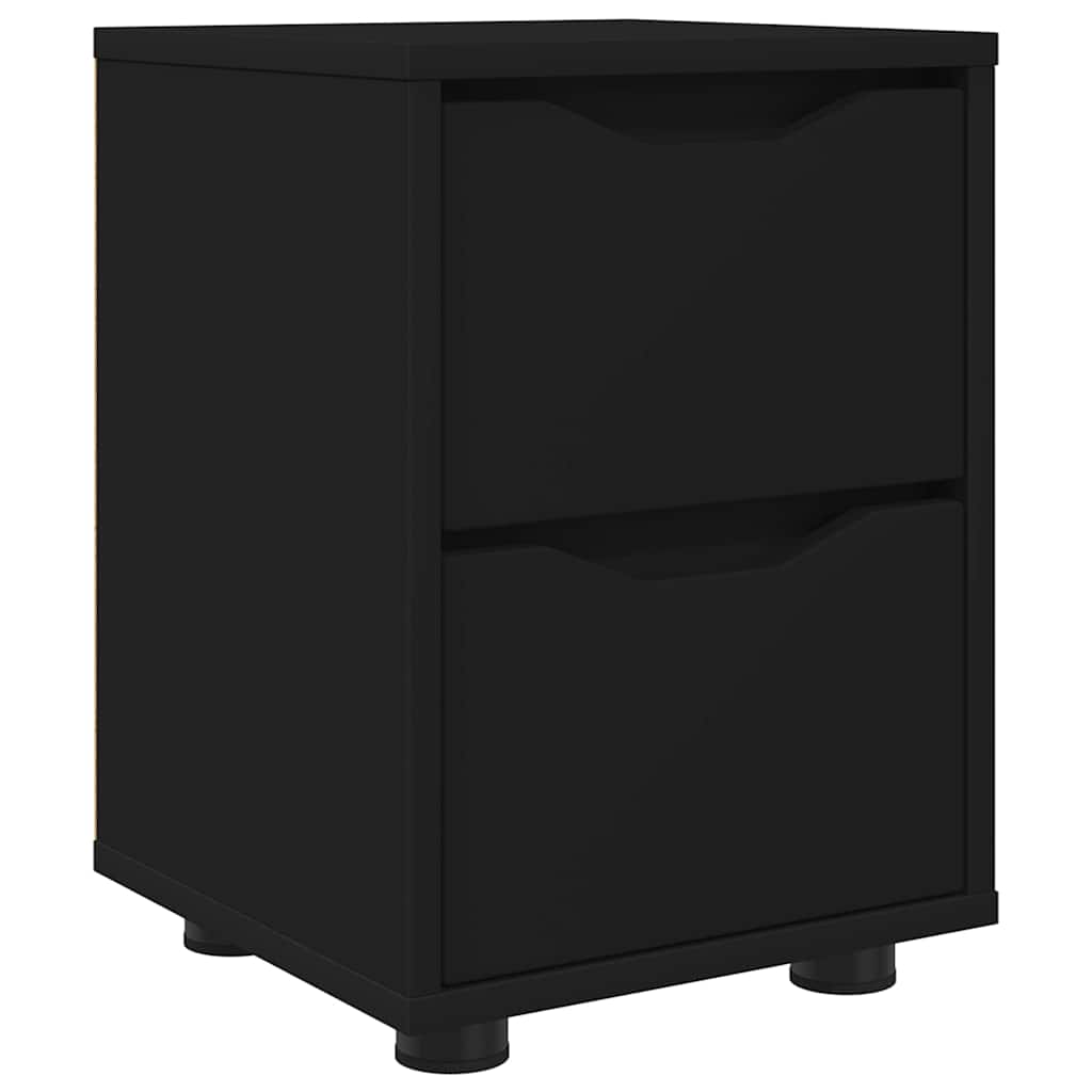 Comodino con cassetto Nero 30,5 x 30 x 43 cm Legno multistrato