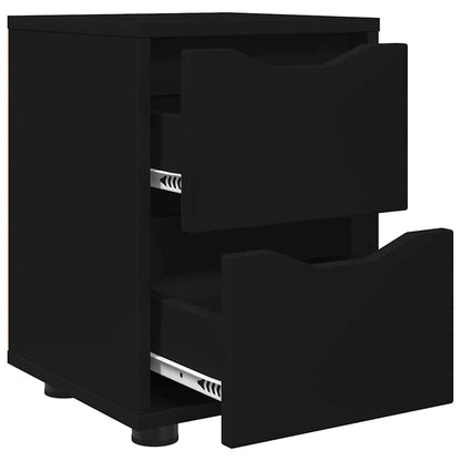 Comodino con cassetto Nero 30,5 x 30 x 43 cm Legno multistrato