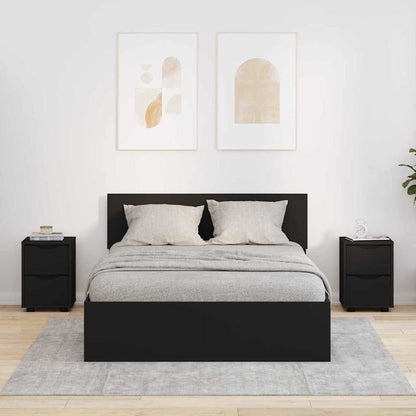 Comodini 2 pcs Nero 30,5 x 30 x 43 cm Legno multistrato