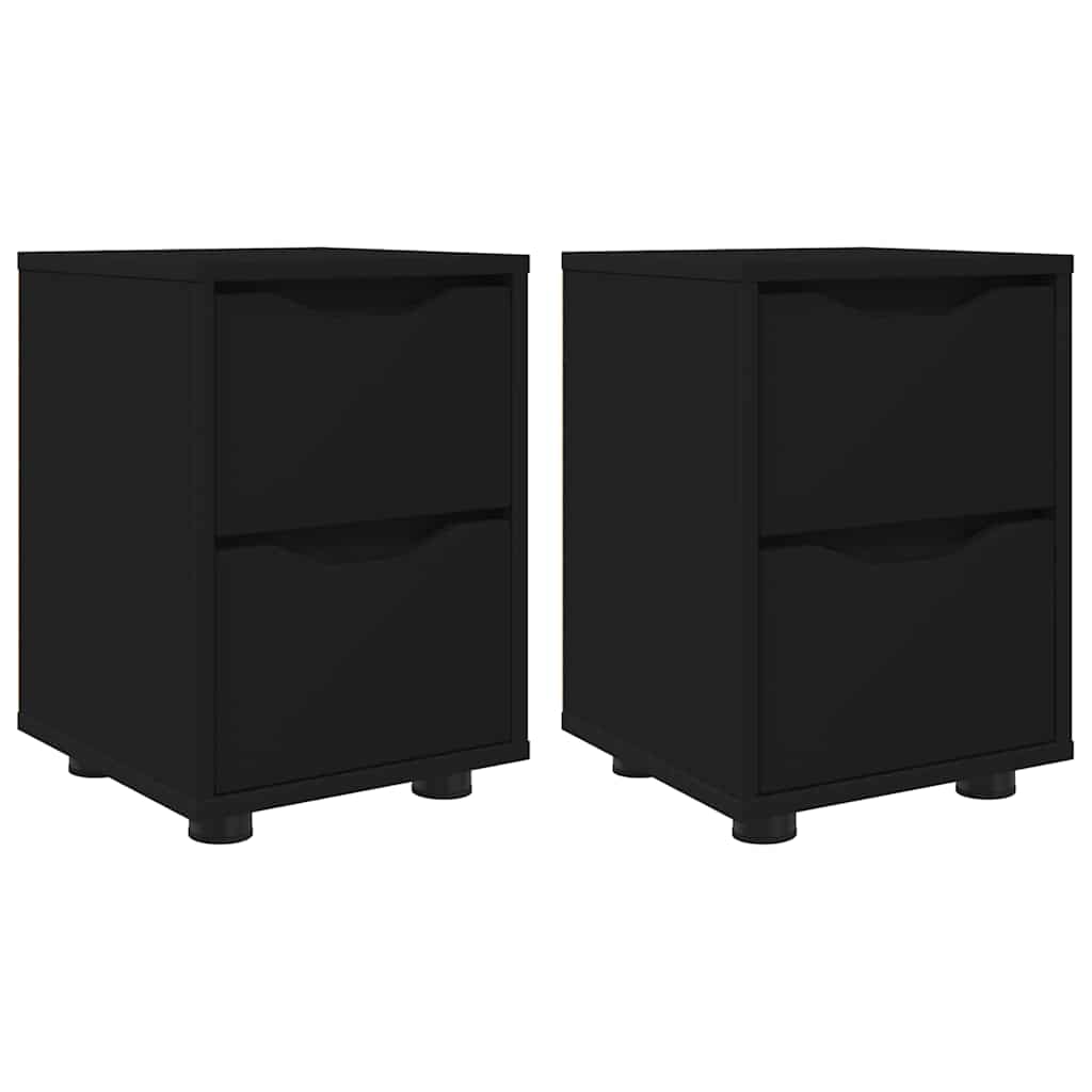 Comodini 2 pcs Nero 30,5 x 30 x 43 cm Legno multistrato