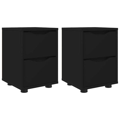 Comodini 2 pcs Nero 30,5 x 30 x 43 cm Legno multistrato