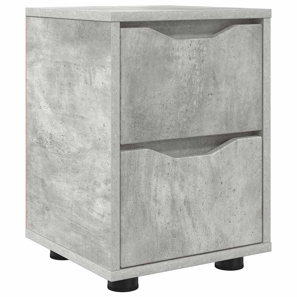 Comodino Grigio cemento 30,5 x 30 x 43 cm Legno multistrato