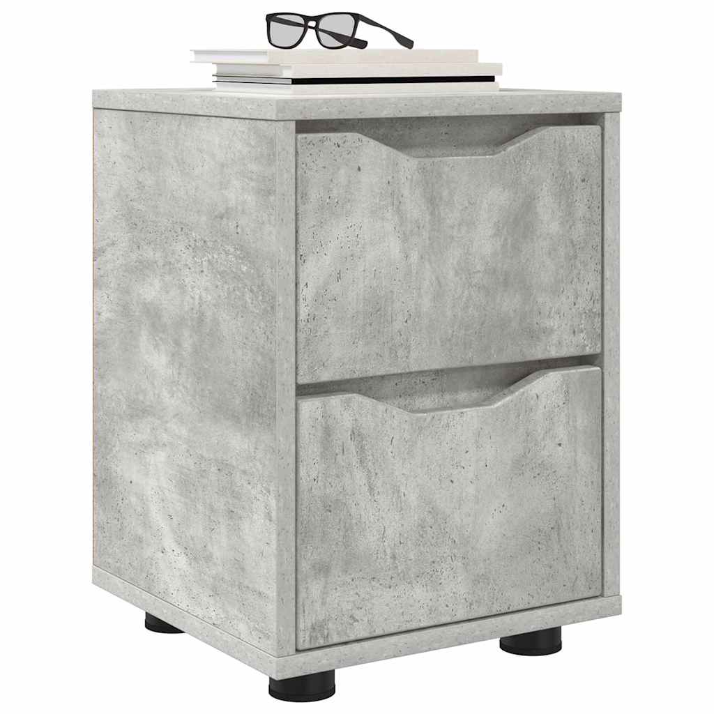 Comodino Grigio cemento 30,5 x 30 x 43 cm Legno multistrato