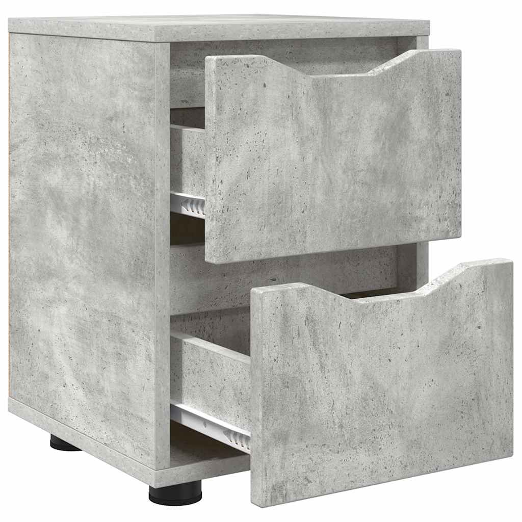 Comodini con cassetto 2 pcs Grigio cemento 30,5 x 30 x 43 cm