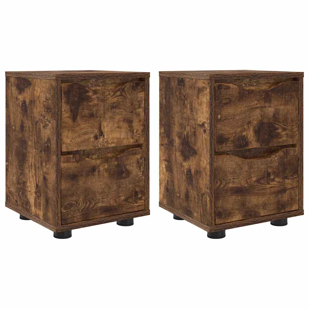 Comodini 2 pcs Rovere fumÃ© 30,5 x 30 x 43 cm Legno multistrato