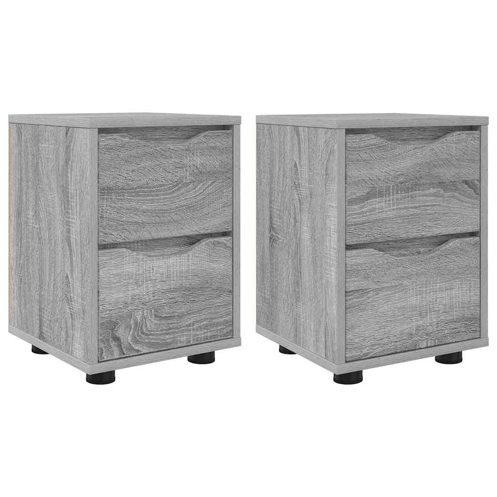 Comodini con cassetto 2 pcs Grigio Sonoma 30,5 x 30 x 43 cm