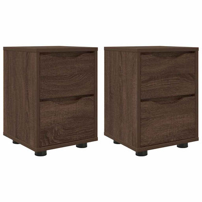 Comodini con cassetto 2 pcs Rovere Marrone 30,5 x 30 x 43 cm