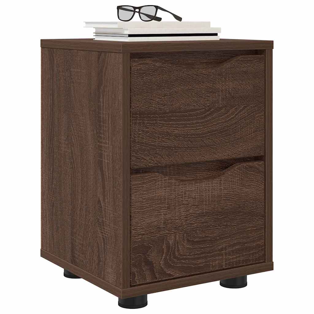Comodini con cassetto 2 pcs Rovere Marrone 30,5 x 30 x 43 cm