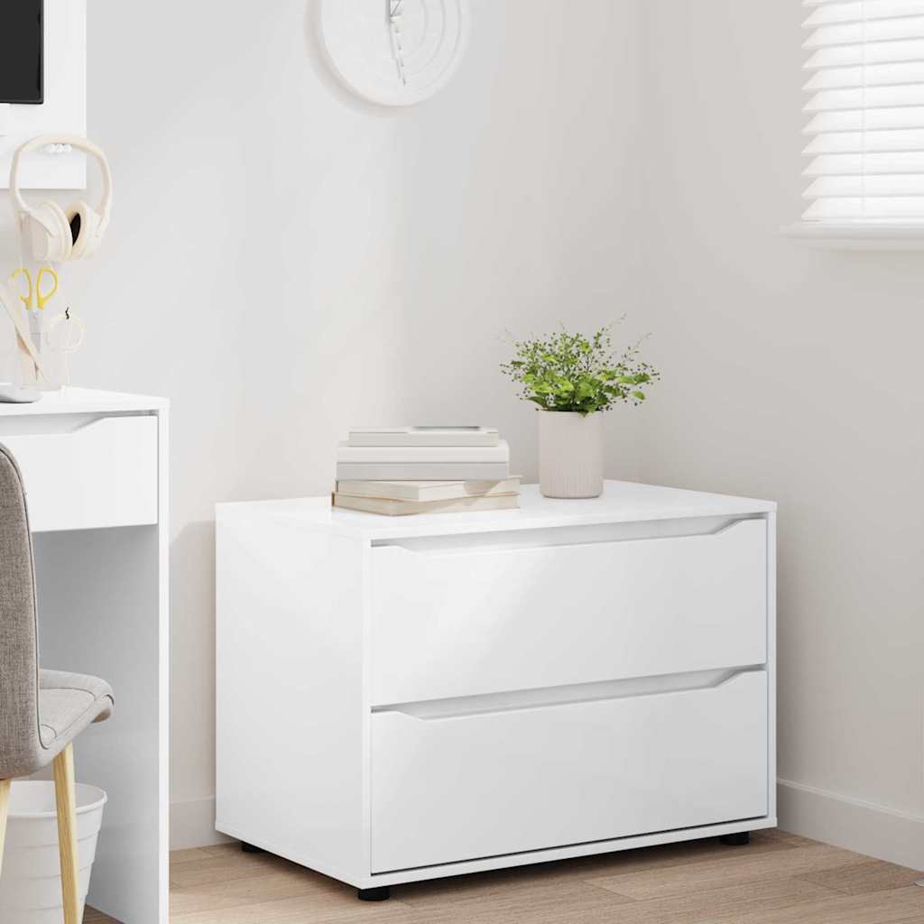 Armadio Bianco Lucido 80 x 48 x 57 cm Legno multistrato
