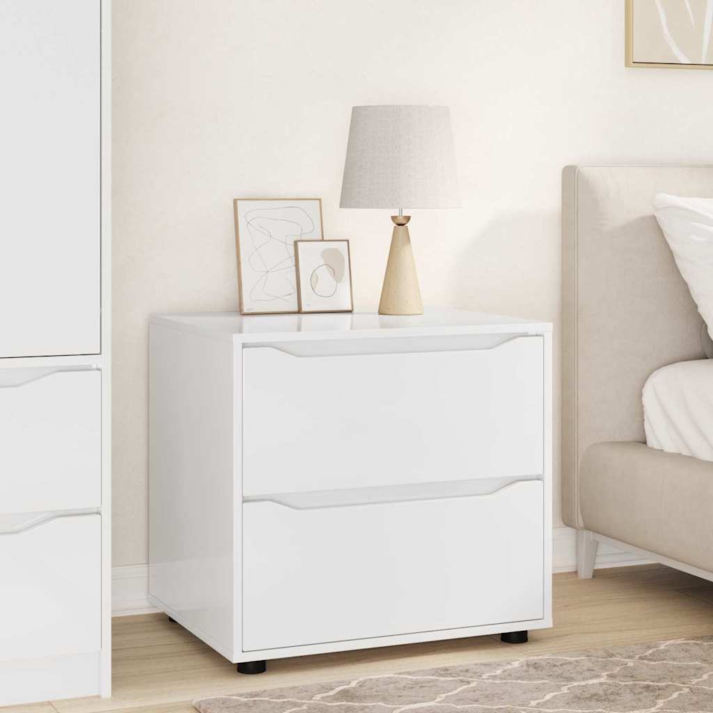 Armadio Bianco Lucido 60 x 48 x 57 cm Legno multistrato