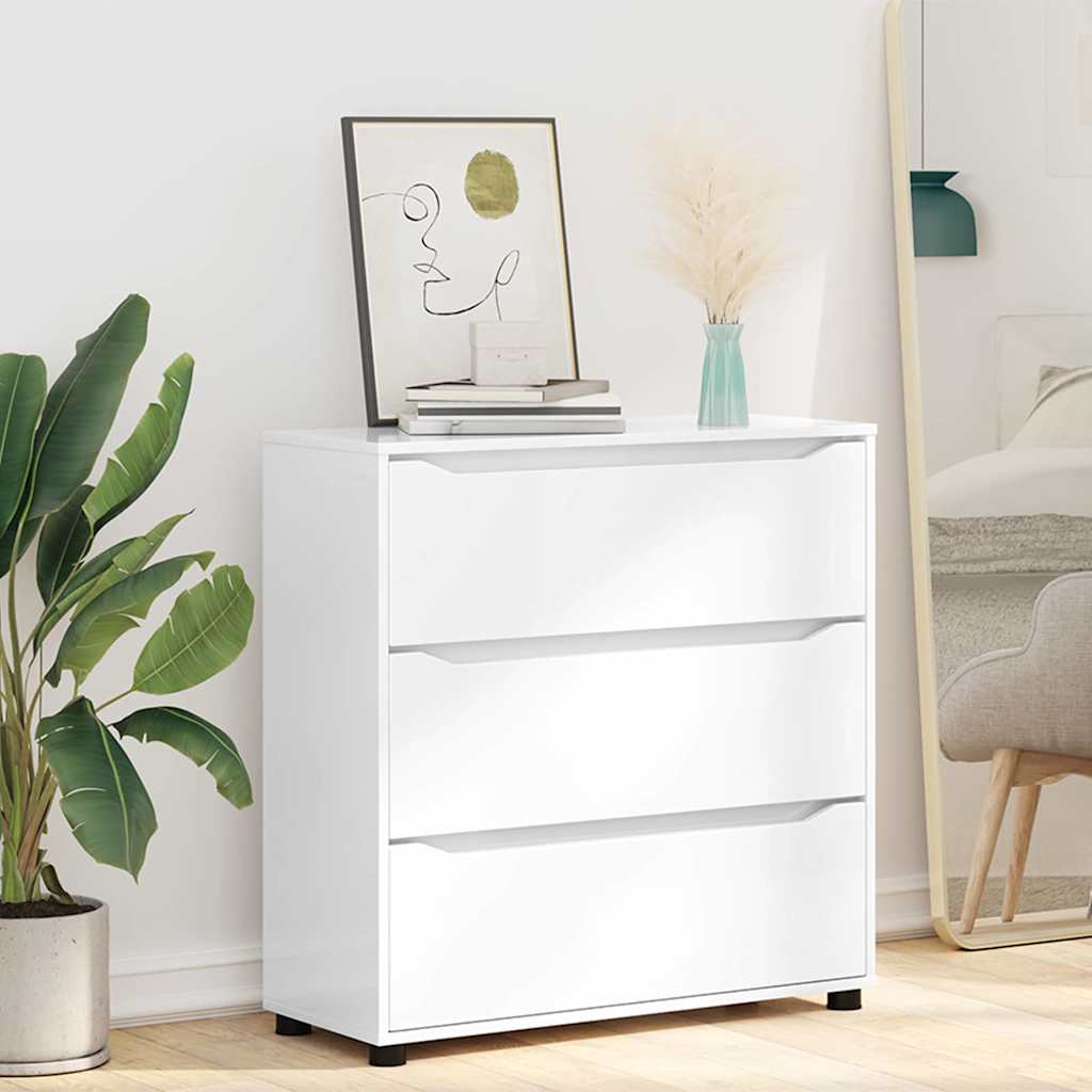 Armadio Bianco Lucido 80 x 31 x 81 cm Legno multistrato