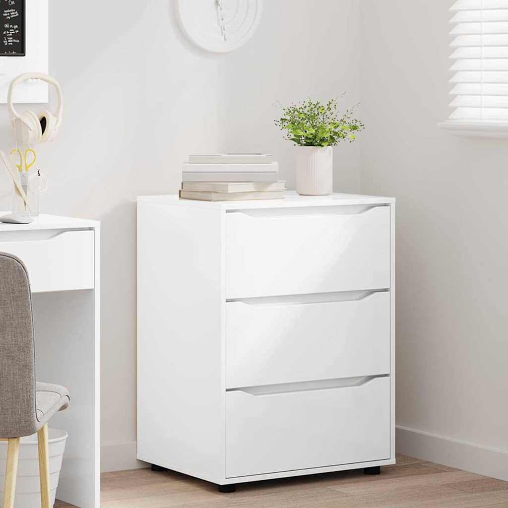 Armadio Bianco Lucido 60 x 48 x 81 cm Legno multistrato