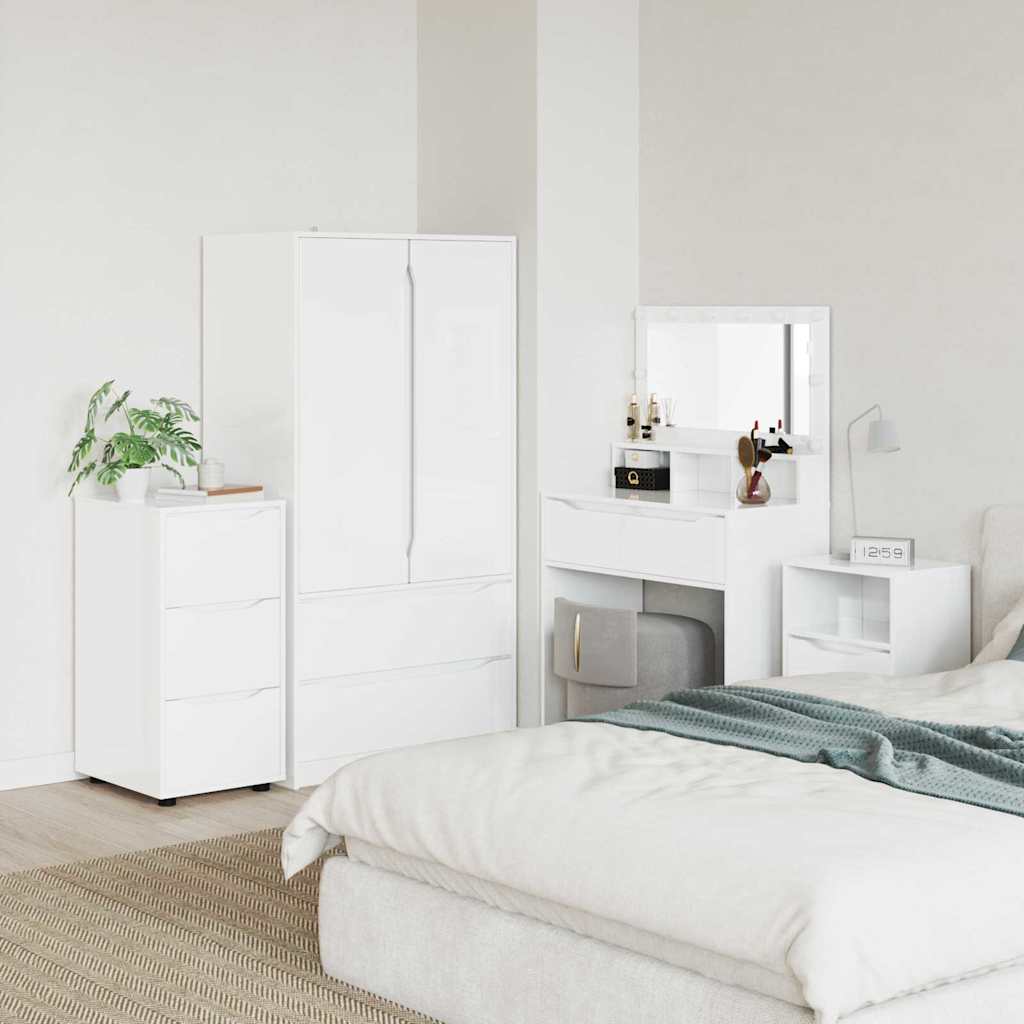 Armadio Bianco Lucido 40 x 48 x 81 cm Legno multistrato