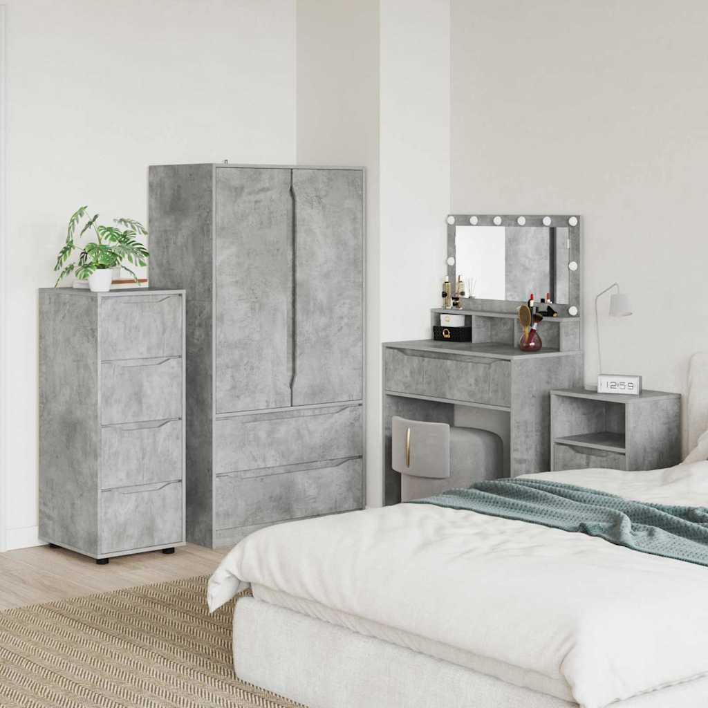 Armadio Grigio cemento 40 x 48 x 105 cm Legno multistrato