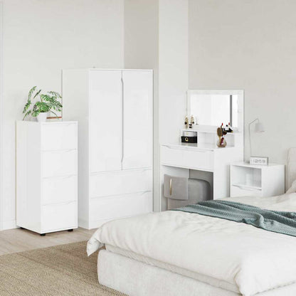 Armadio Bianco Lucido 40 x 48 x 105 cm Legno multistrato