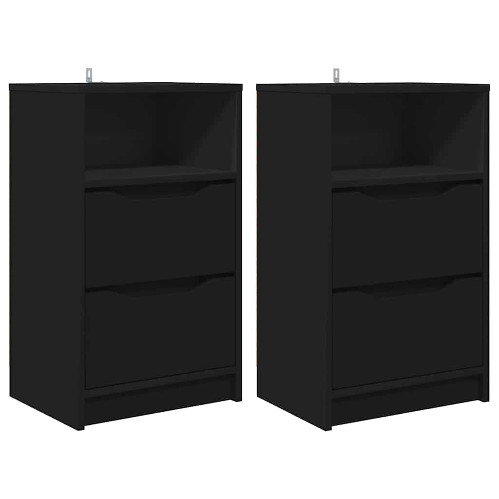Comodini 2 pcs Nero 40 x 30 x 467 cm Legno multistrato