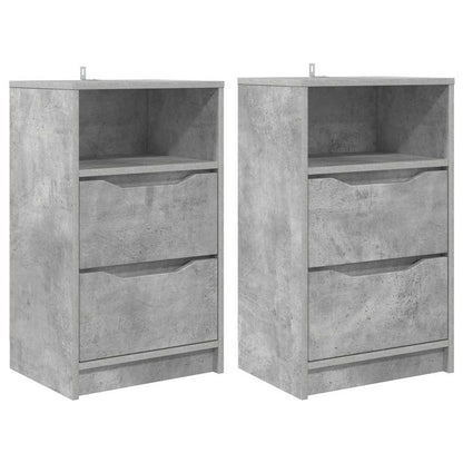 Comodini con cassetto 2 pcs Grigio cemento 40 x 30 x 467 cm
