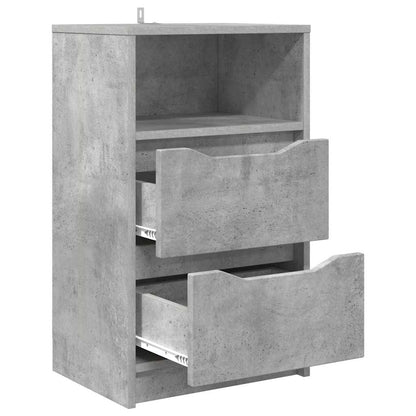 Comodini con cassetto 2 pcs Grigio cemento 40 x 30 x 467 cm
