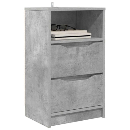 Comodini con cassetto 2 pcs Grigio cemento 40 x 30 x 467 cm