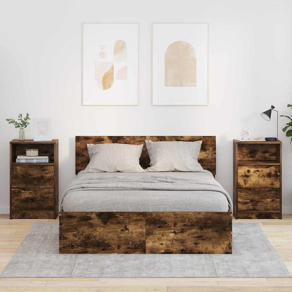 Comodini 2 pcs Rovere fumÃ© 40 x 30 x 467 cm Legno multistrato