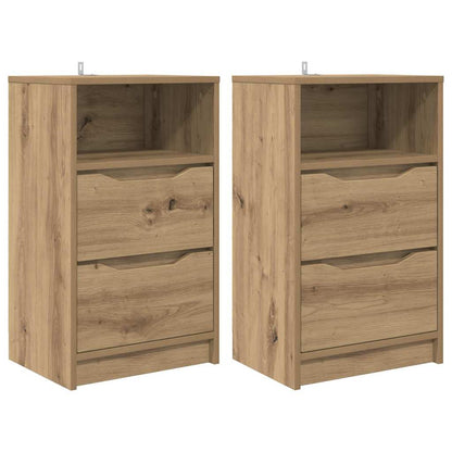 Comodini con cassetto 2 pcs Rovere artigianale 40 x 30 x 467 cm