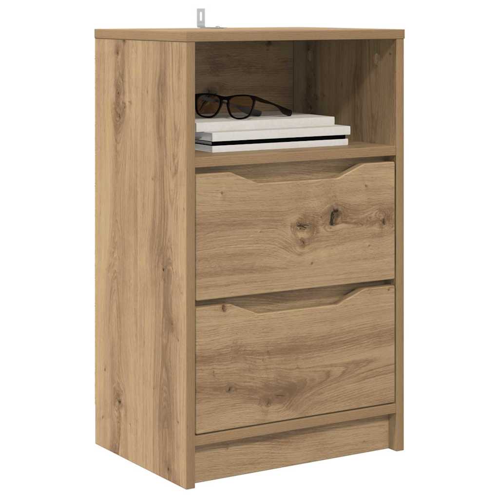Comodini con cassetto 2 pcs Rovere artigianale 40 x 30 x 467 cm