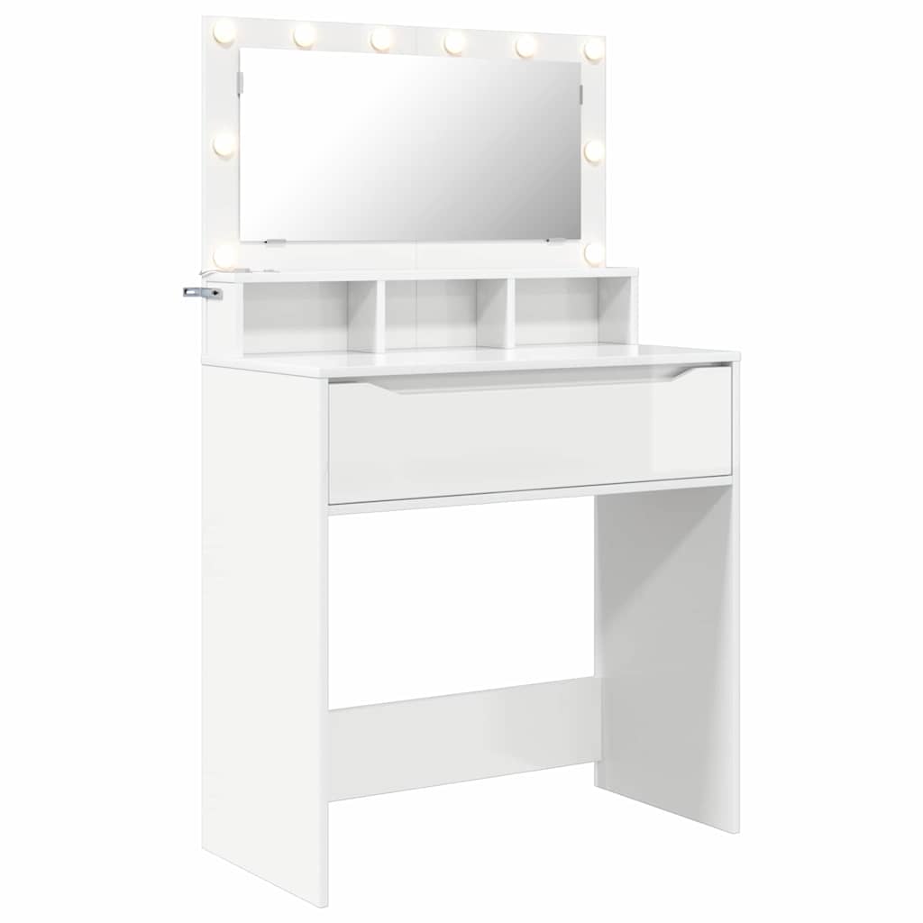 Tavoli da Trucco per Camera da Letto con cassetto Bianco Lucido