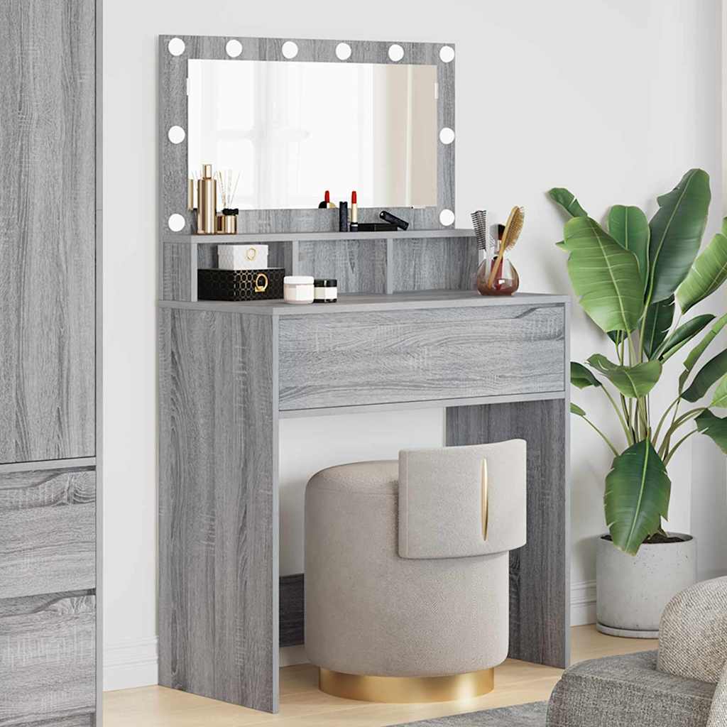 Tavoli da Trucco per Camera da Letto con cassetto Grigio Sonoma