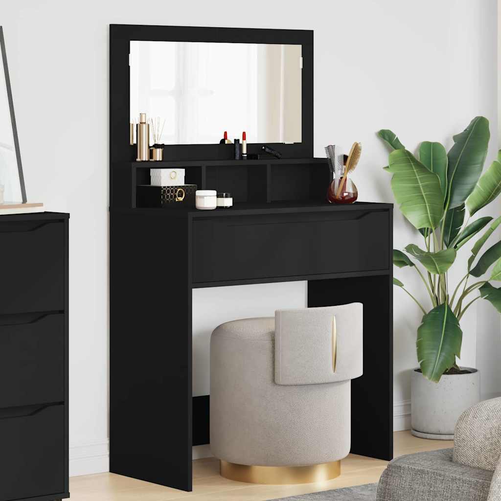 Tavoli da Trucco per Camera da Letto Nero 80 x 39,6 x 135 cm