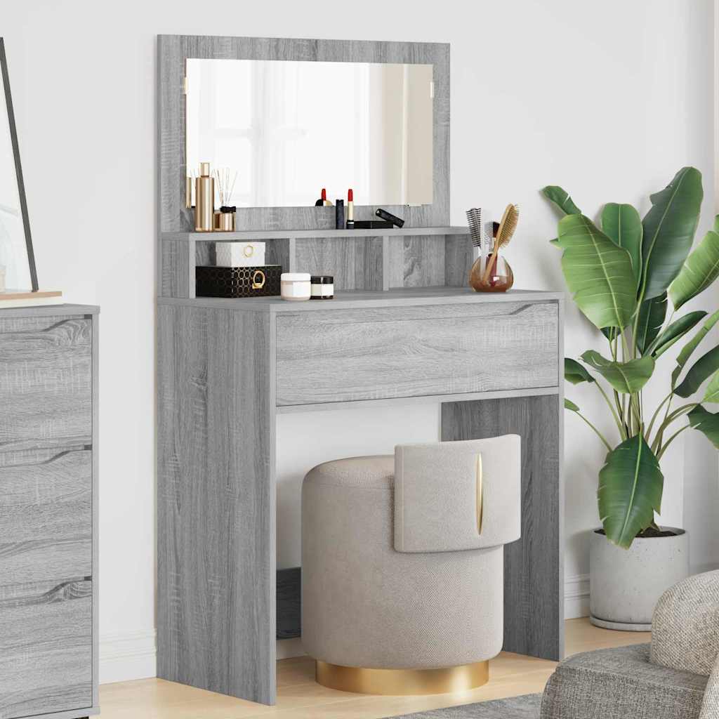 Tavoli da Trucco per Camera da Letto con cassetto Grigio Sonoma