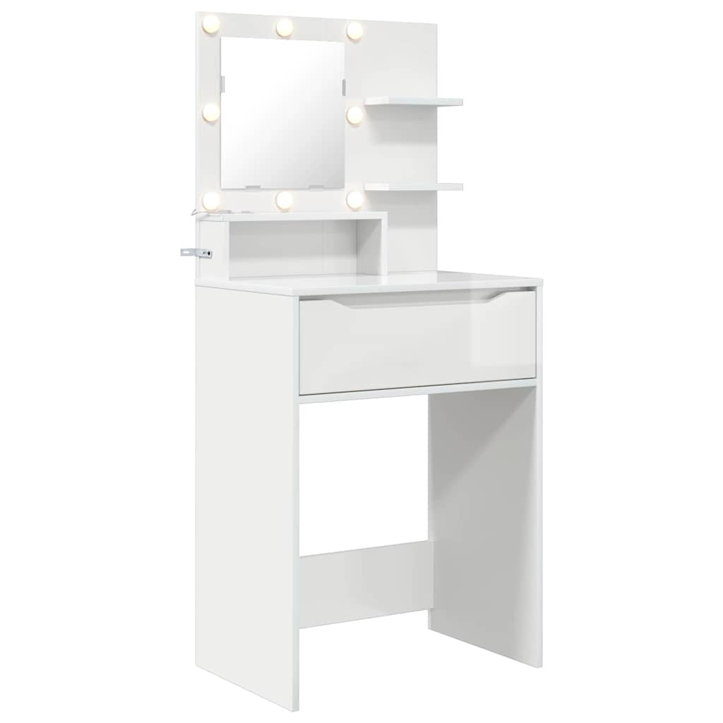 Tavoli da Trucco per Camera da Letto con cassetto Bianco Lucido