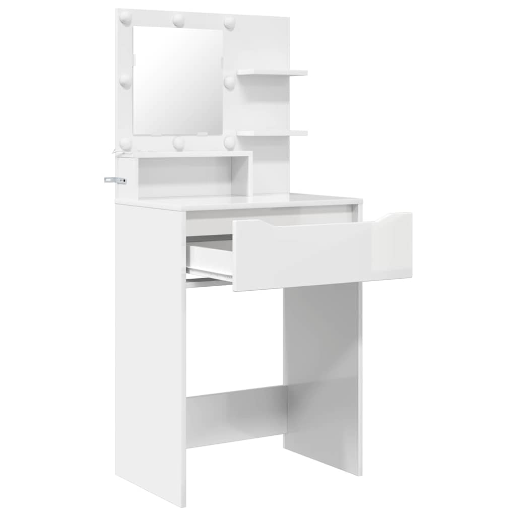 Tavoli da Trucco per Camera da Letto con cassetto Bianco Lucido
