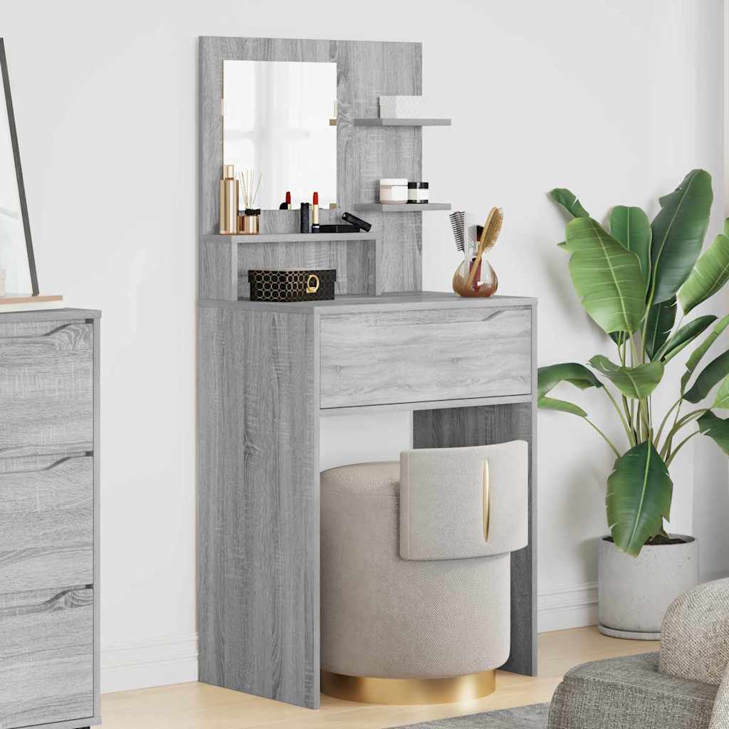 Tavoli da Trucco per Camera da Letto con cassetto Grigio Sonoma