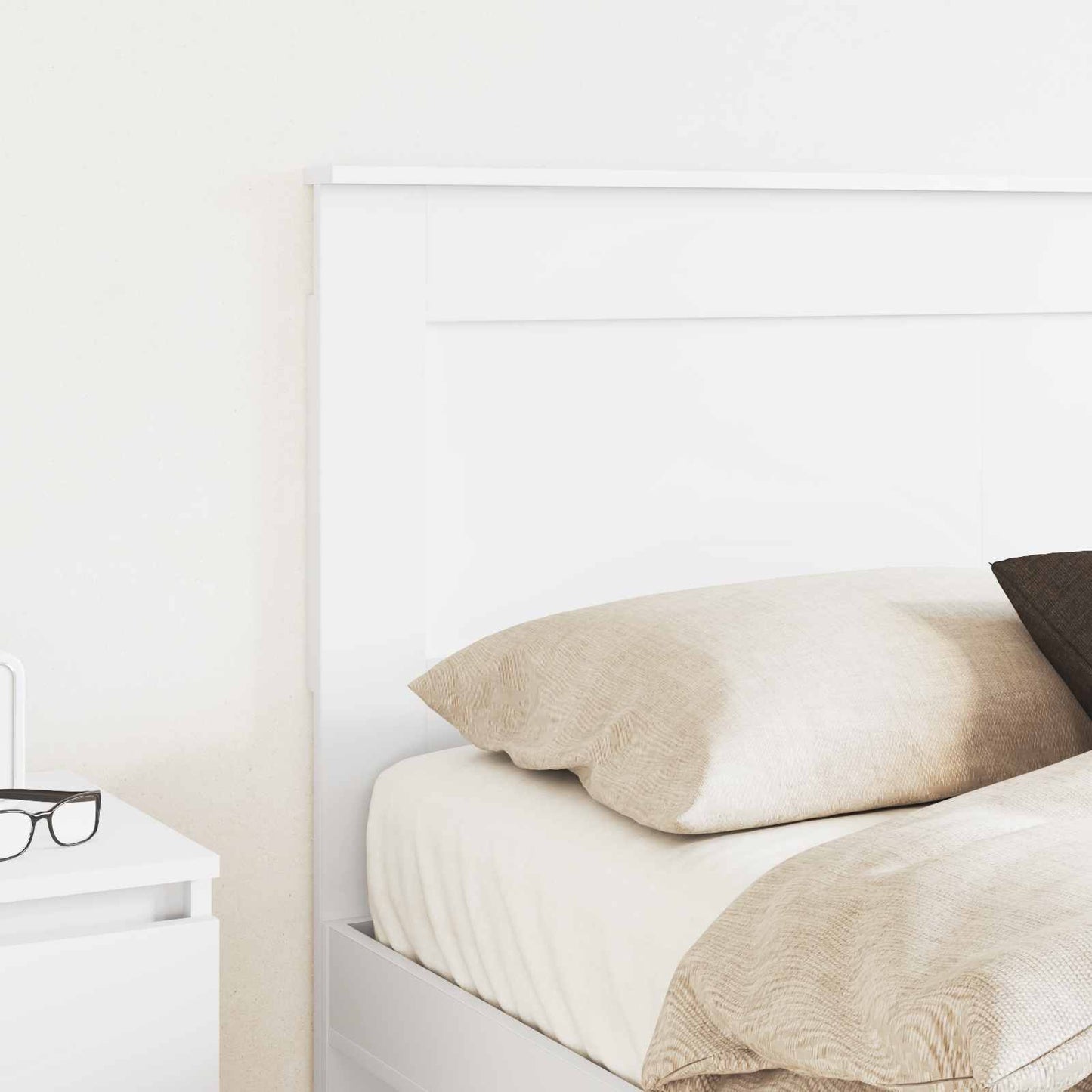 Testiera con testiera Bianco 160 cm Legno multistrato