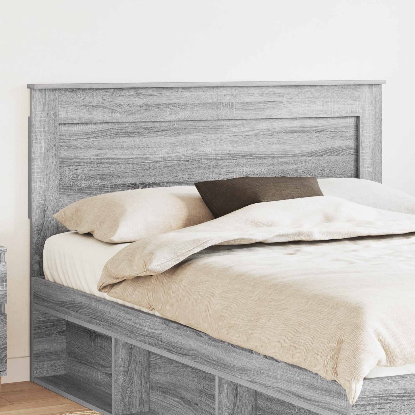 Testiera con testiera Grigio Sonoma 150 cm Legno multistrato