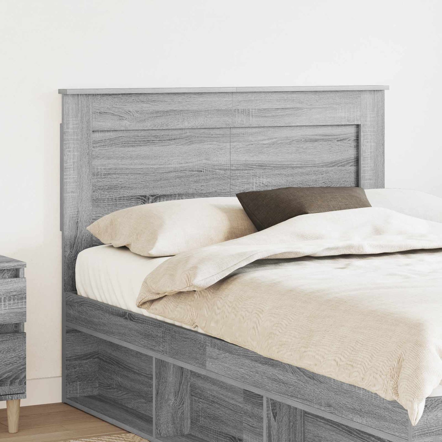Testiera con testiera Grigio Sonoma 120 cm Legno multistrato