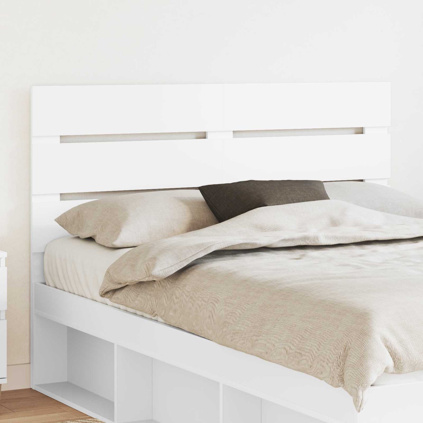 Testiera Bianco 140 cm Legno multistrato