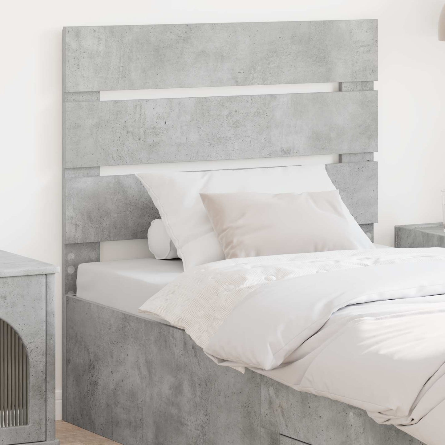 Testiera Grigio cemento 90 cm Legno multistrato