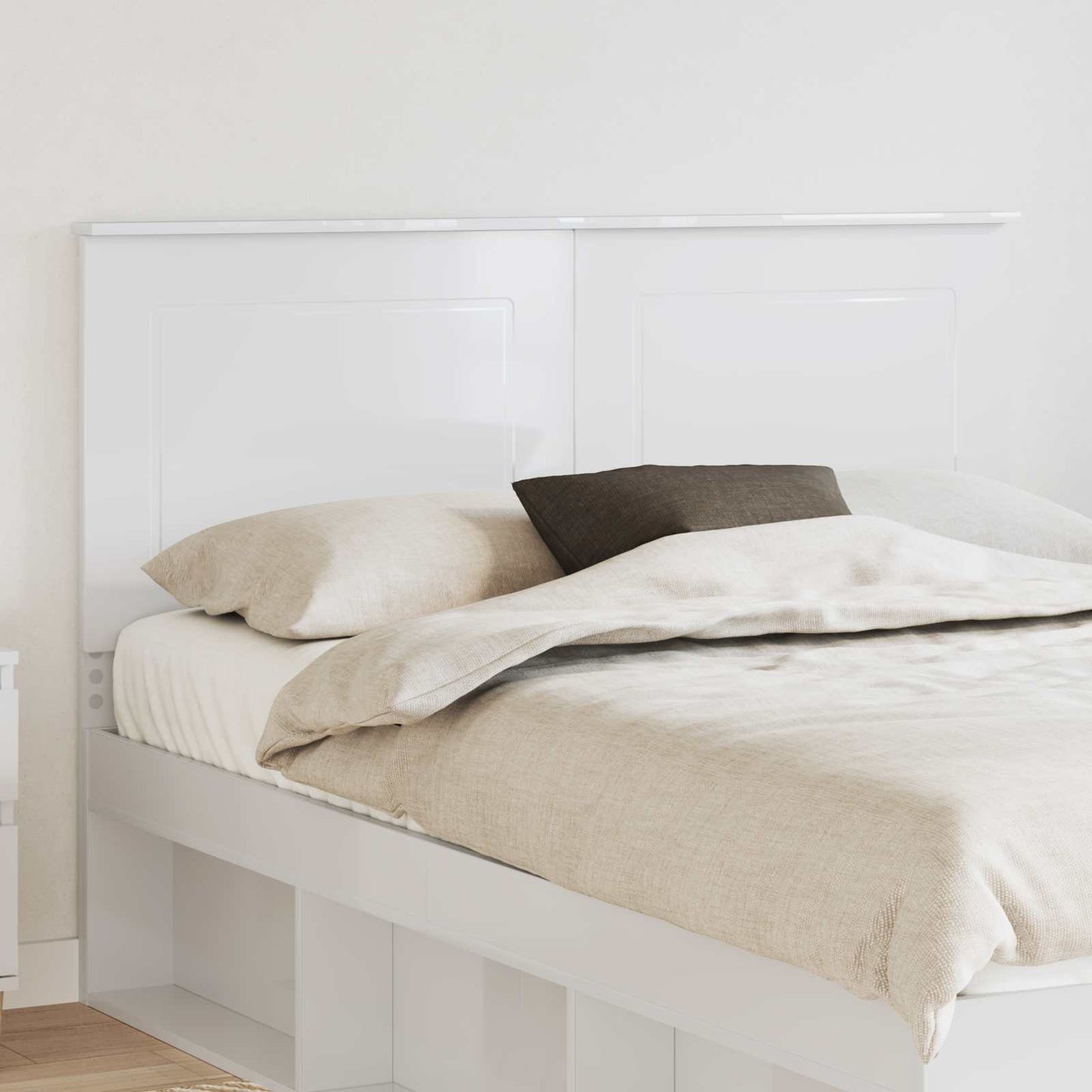 Testiera Bianco Lucido 150 cm Legno multistrato