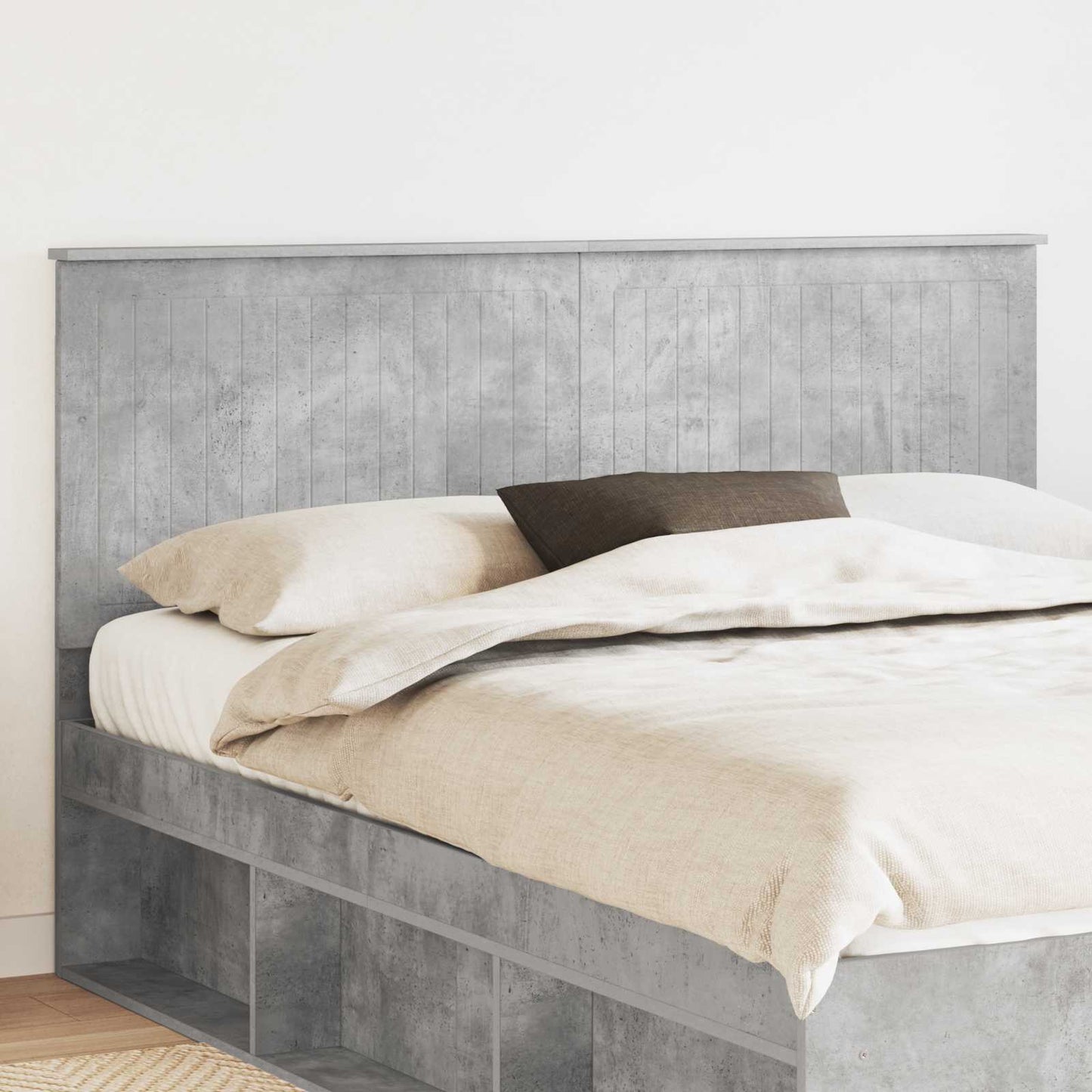 Testiera con testiera Grigio cemento 160 cm Legno multistrato